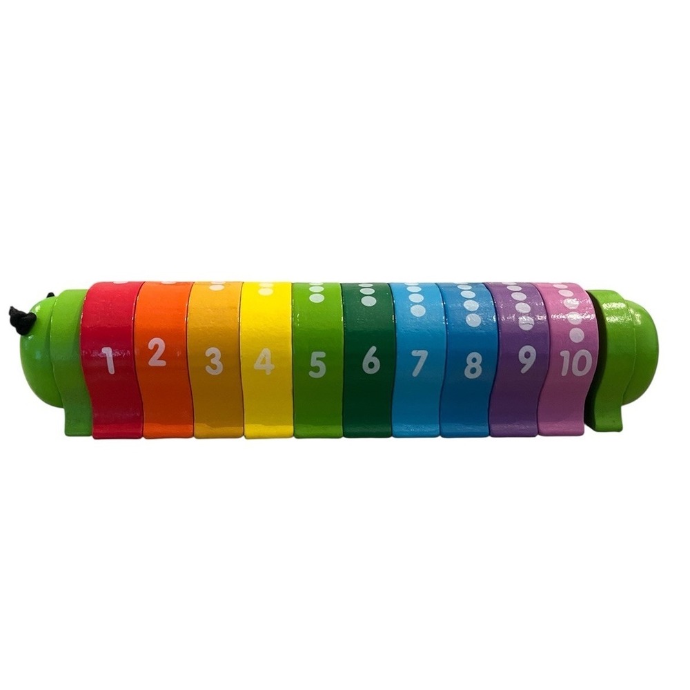 Melissa & Doug Colorful Wood Counting Caterpillar Numbers 1-10 PreOwned